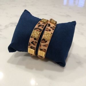 Rustic Cuff Double Wrap Calfskin Bracelet